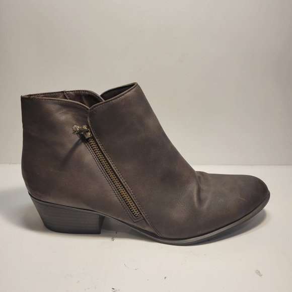 UNIONBAY Trista 3 Women's 1.5" Heeled Double Zip Booties Brown Size 9 - Picture 1 of 10